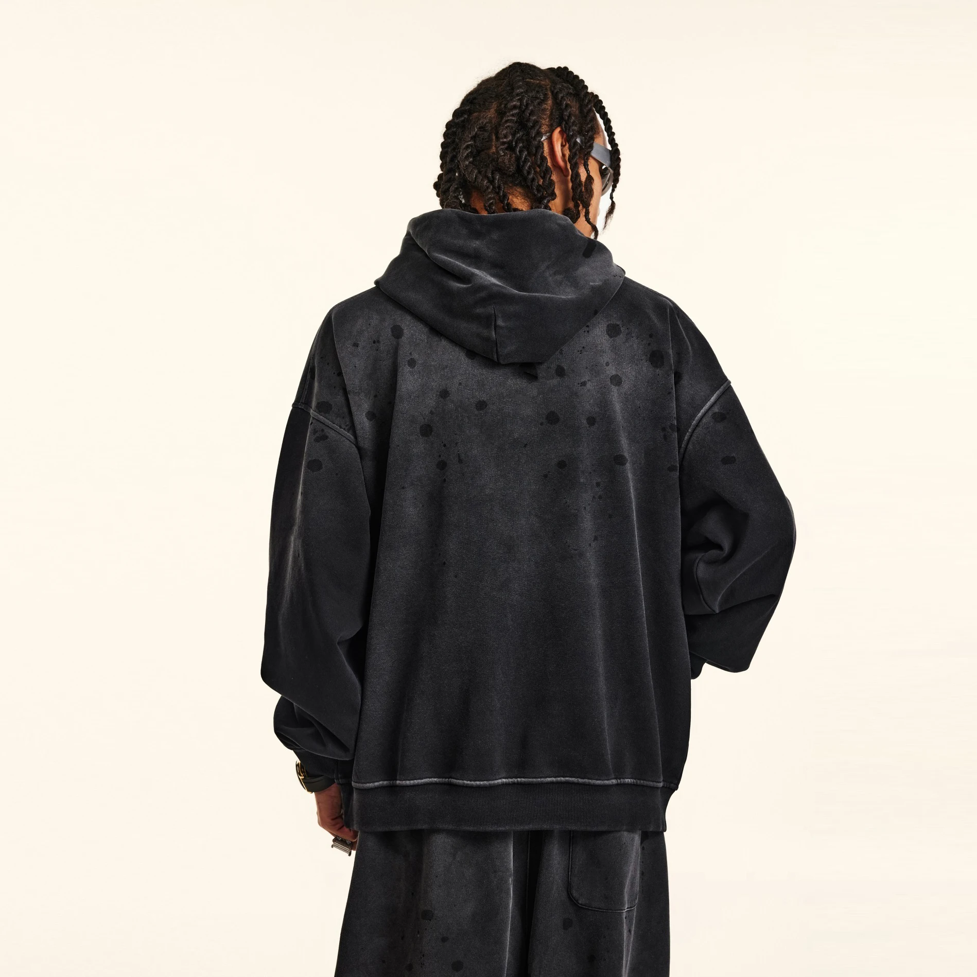 2026 Spring Street Loose Hoodie Vintage Washed Paint Printed Pullover Unisex Oversized Sweatshirt Streetwear Top