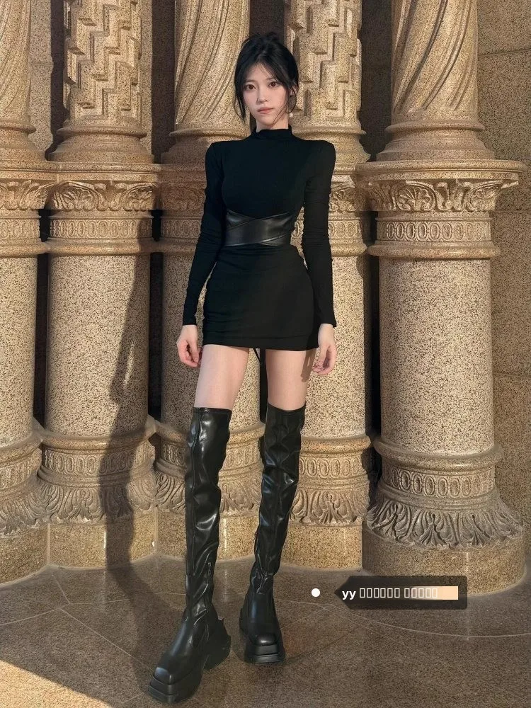 

Новая модная женская облегающая юбка-карандаш с завышенной талией для зимы 2026 года, утягивающая, с эффектом утяжки, с запахом