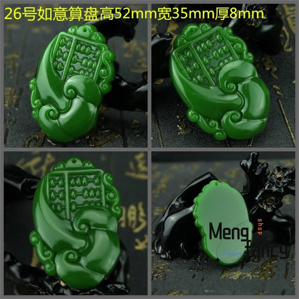 Natural Hetian Jade Spinach Green Guanyin Maitreya Buddha Golden Cicada Ruyi Peace Pendant Popular Fashion Jewelry Holiday Gifts