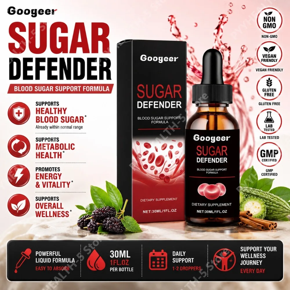 

Googeer Sugar Defender Blood Sugar Support Drops with Grape and Loquat Extracts, Gluconolactone, Vitamin B1, 30ml (1 Fl Oz)