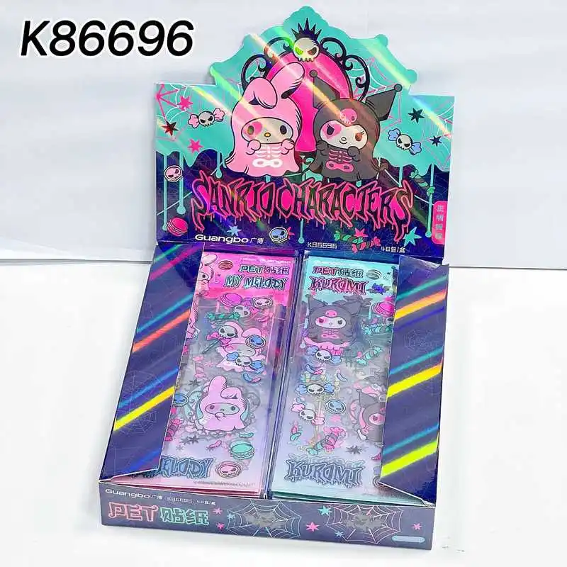 

Новая семейная серия Sanrio на Хэллоуин, слепая сумка, игрушки, наклейки, аниме Kuromi Melody Hangyodon, водонепроницаемые наклейки для ручного счета, подарки