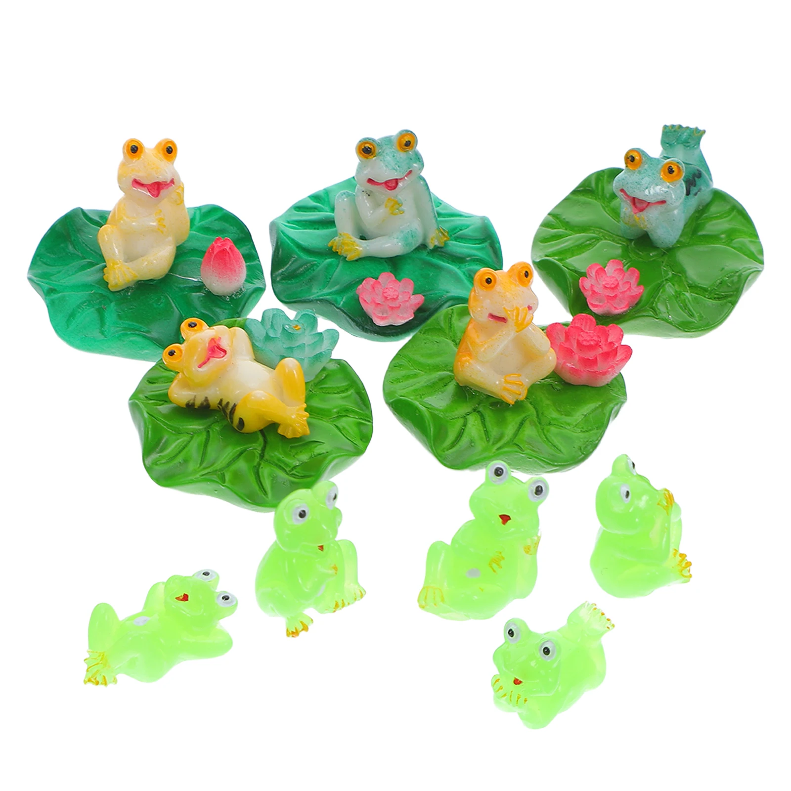 

20 Pcs Micro Landscape Decoration Indoor Frog Ornaments Mini Aquarium Statuette Terrarium Figurines Resin Frogs