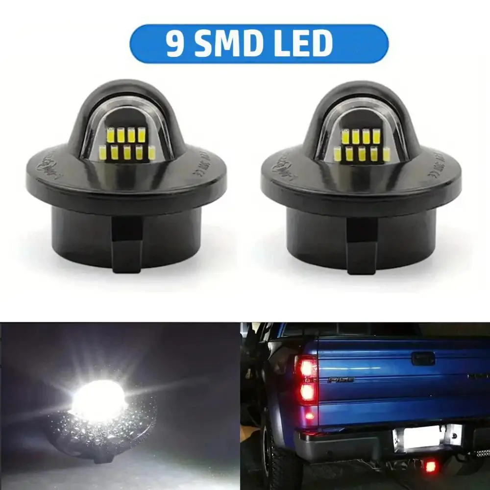 2pcs 9SMD LED License Plate Lights Lamp for Ford F150 F250 F350 Super Duty Ranger Explorer Bronco Excursion Expedition