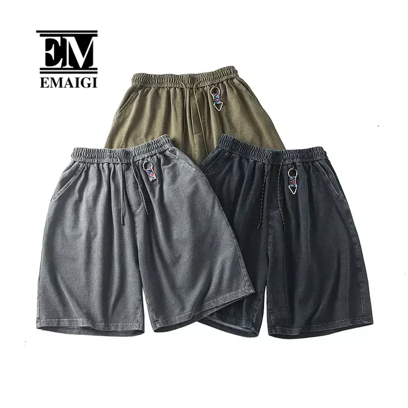 Men American Streetwear Hip Hop Loose Casual Pure Cotton Sport Cargo Shorts Man Summer Short Pants Shorts