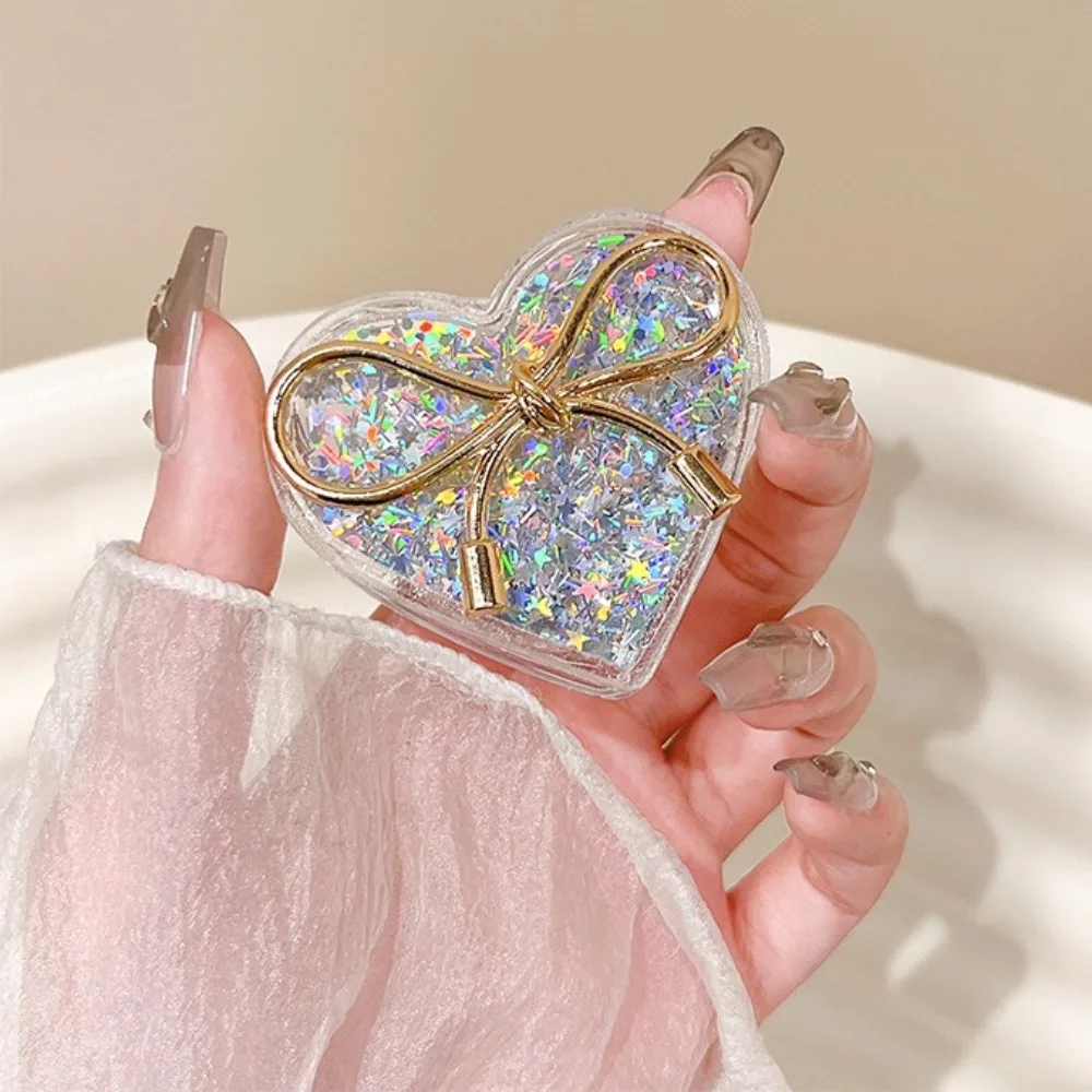 Luxury Sequins Rhinestone Phone Holder Expanding Socket Grip Stand For iPhone For Samsung Love Heart Universal Smart Tok