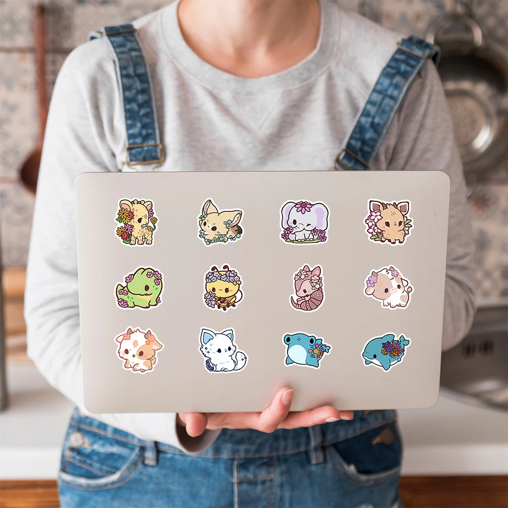 10/30/50 قطعة لطيف الكرتون الحيوان ملصق الجمالية الزخرفية الهاتف جدار سجل القصاصات مقاوم للماء الكرتون ملصق للأطفال اللعب الهدايا #6