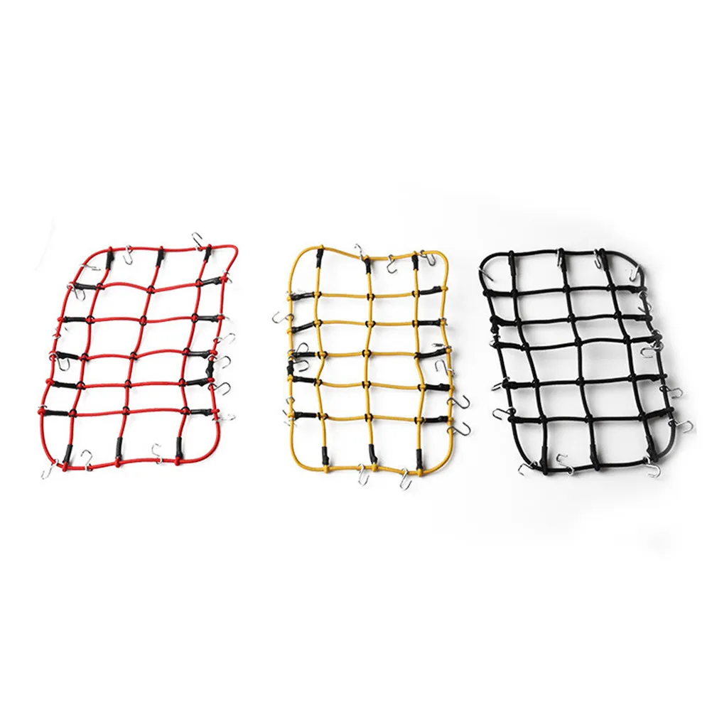 Elastic Black Car Roof Luggage Net Rack Storage for 1:10 Crawler Rc Car Simulation Decoration Accessories Hooks