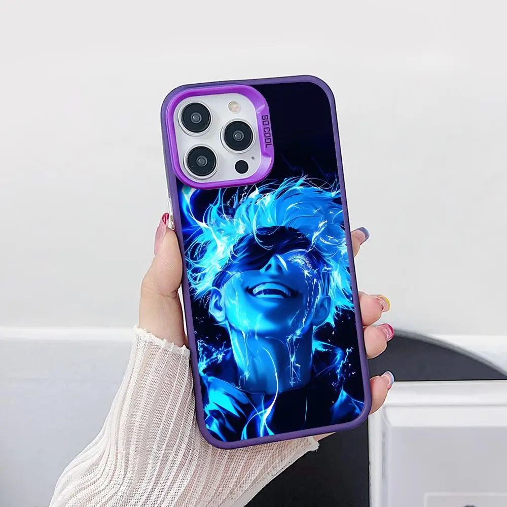 

Чехол для телефона Jujutsu Kaisen, неоново-фиолетовый, полупрозрачный, для iPhone 17, 16, 15, 14, 13, 12, 11, X, XR, XS, Air, Pro, Max, Plus, цветной