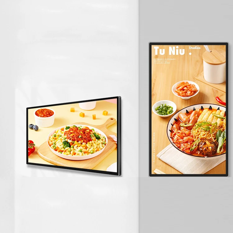 Indoor wall-mounted LCD digital poster advertising panel animation display signage screen