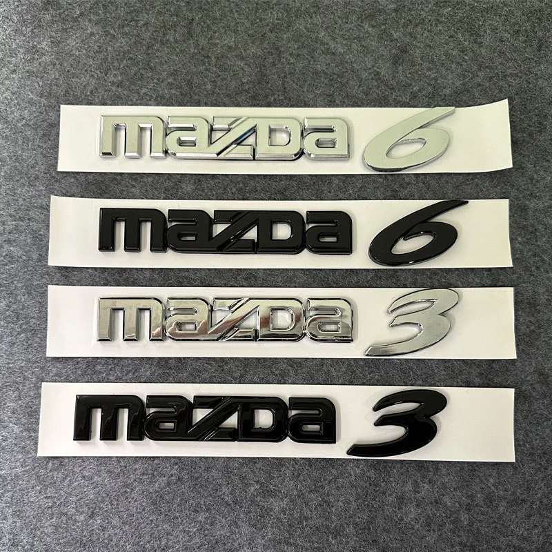 ABS Silver Black Car Emblem Logo Badge Sticker Decal For Mazda 6 Mazda 3 Mazda6 Mazda3 accessories styling