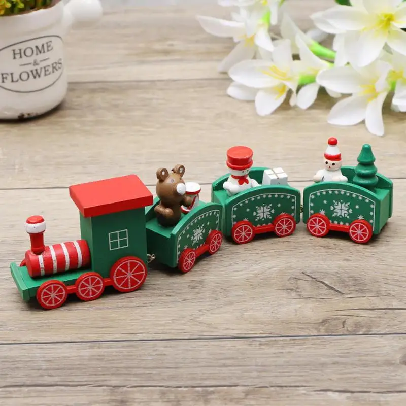 Wooden Christmas Train 2022 Christmas Decorations For Home Xmas Navidad Noel Gifts Christmas Ornament 2023 New Year Kids Gifts