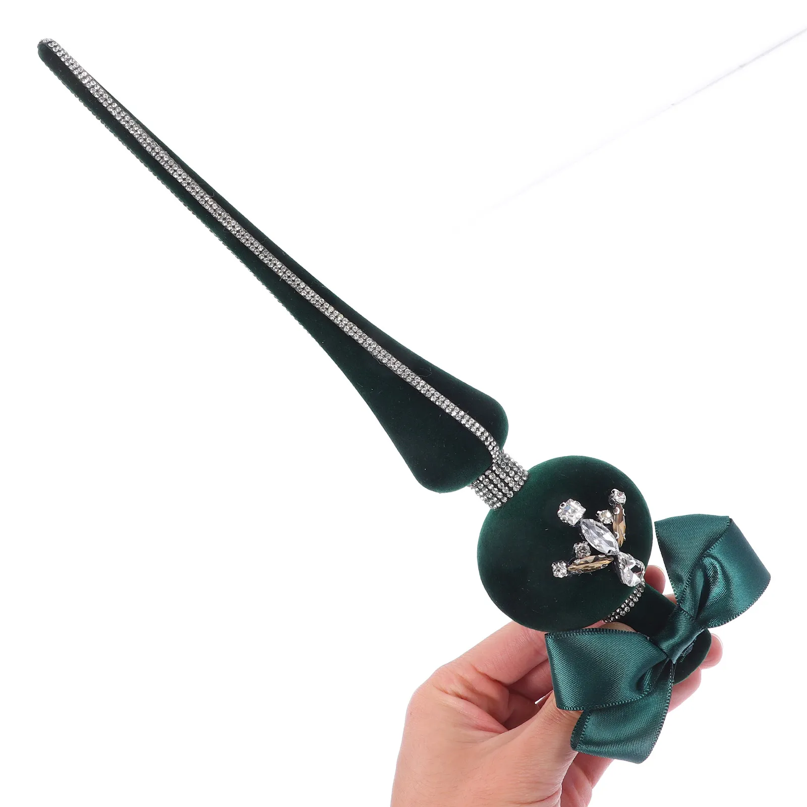 1 قطعة حجر الراين بلينغ توافدوا القماش القبعات العالية شجرة عيد الميلاد زخرفة شجرة عيد الميلاد توبر بريق الديكور عيد الميلاد الدعائم الطرف #3