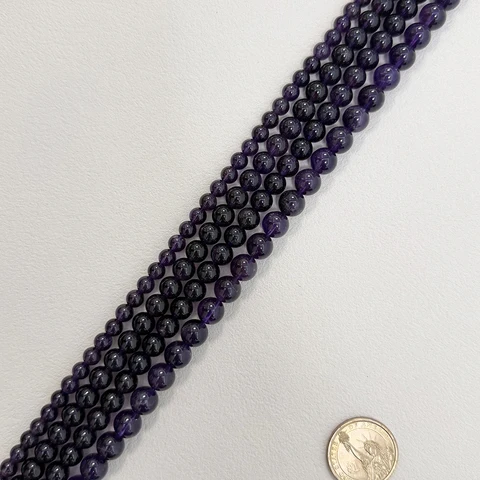 Бусины из аметиста Tony and Beads - натуральный камень, 8 мм — изображение продукта
