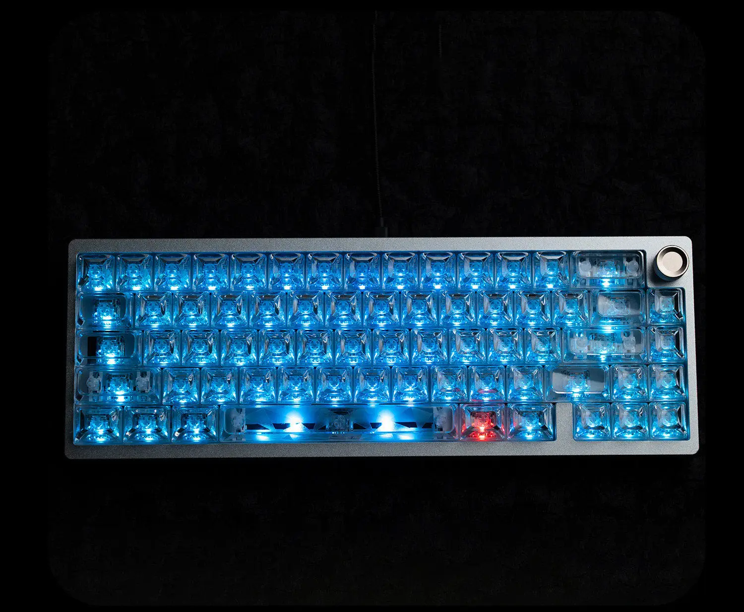 Transparent Ice Soul Keycap High Light Transmission Crystal Ribbed Design for Ace68 Night Magic Mechanical Keyboard