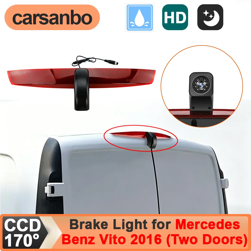 Carsanbo 1080P High Level Brake Light Reversing Camera for Mercedes-Benz Vito 2016 Car Rear View Backup Camera 170° Waterproof