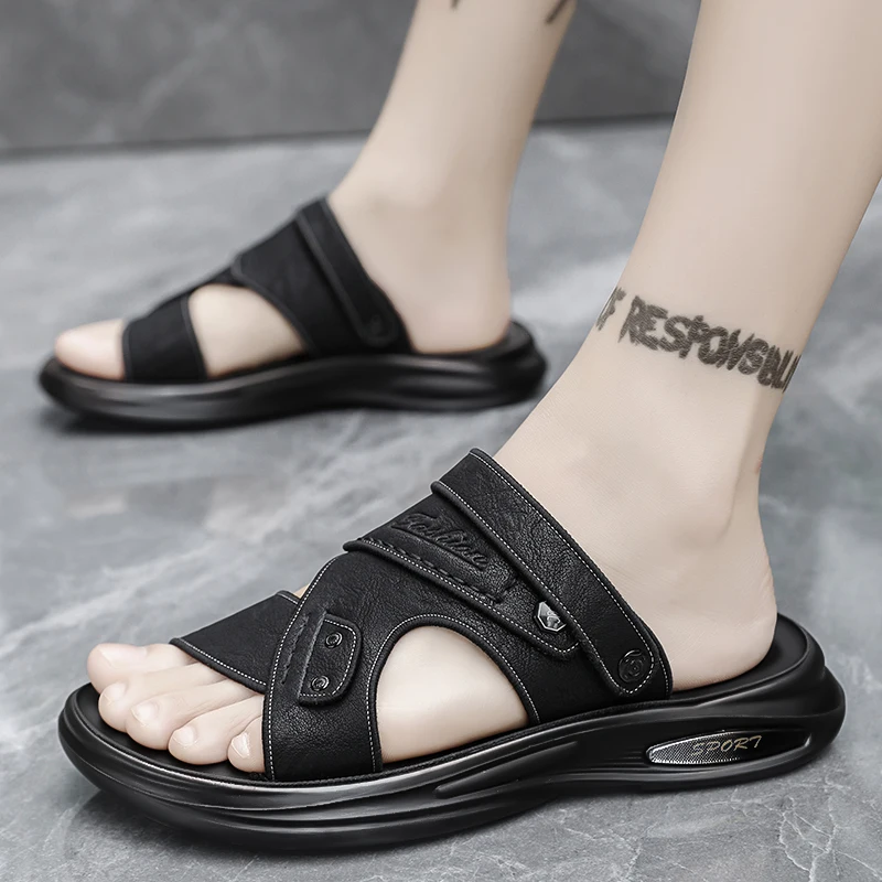 Sandals Men's Super Fiber Beach Shoes Men's Trend Summer New Style Sandals and Slippers Dual purpose Sandals Comfortable Casual