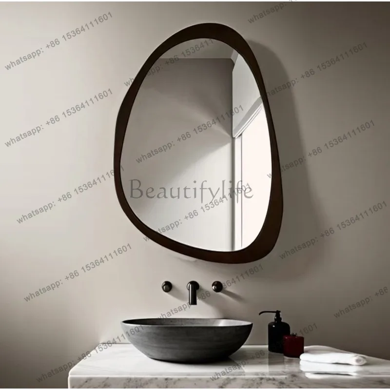 LSNordic Accessories Mirror Girls Vanity Hanging Bathroom Wall Frame Asymmetrical Mirror Irregular Funky Spiegels Home Products