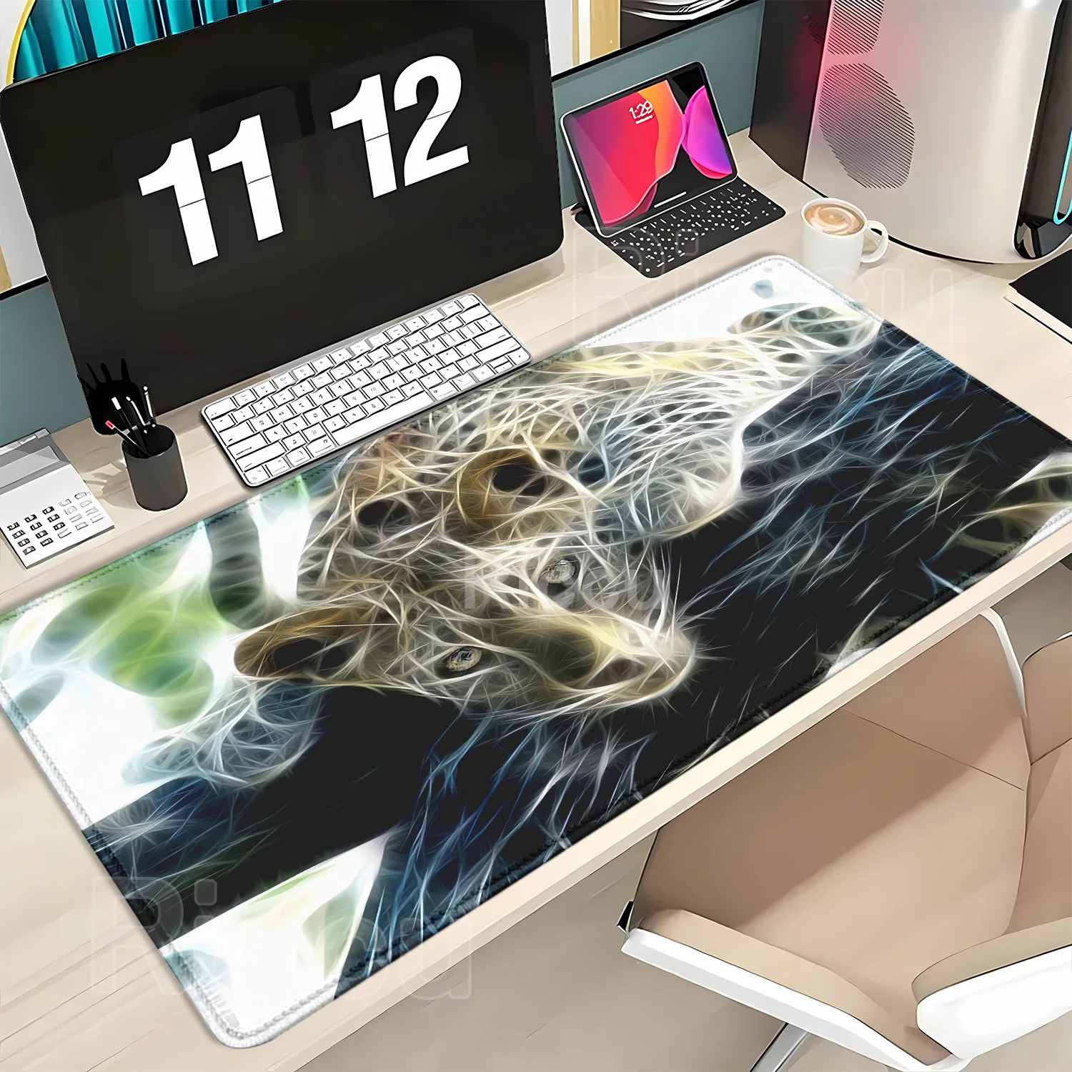 Extended Leopard Mouse Pad Large Gaming Non-slip Gamer Keyboard Mousepads Laptop Natural Rubber Tablet Mat PC Playmat Non-slip