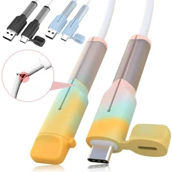 Soft Silicone Cable Protector Data Line Cord Protective Case Cable Winder Cover For Type C Charging Cable Sleeve With Dust Plug