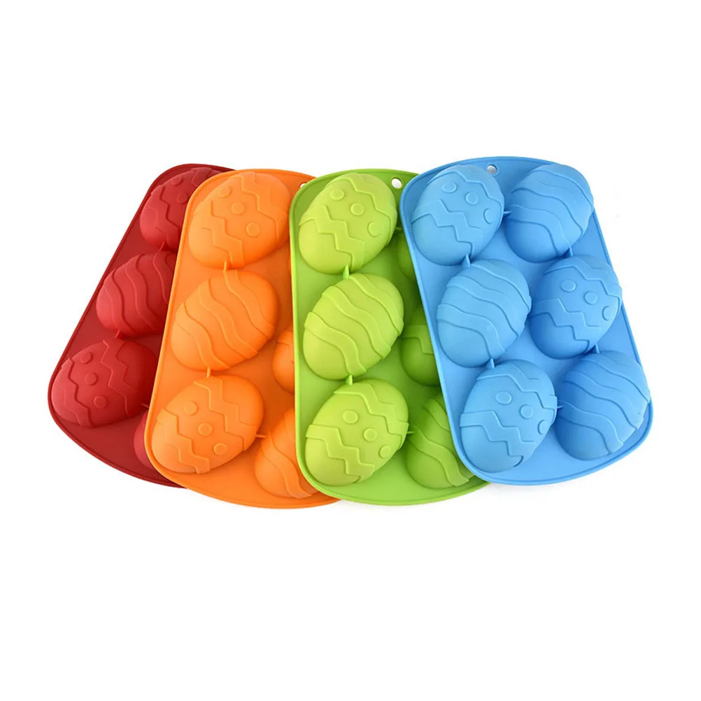 

Easter Egg Cake Molds Silicone Tray 6 Compartments Food Grade Baking Pan Oven Safe DIY Mold Chocolate Easter Projects