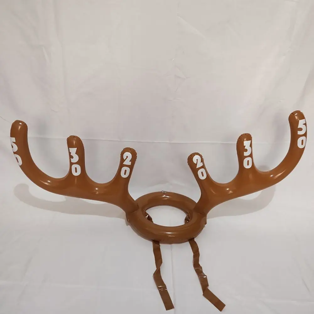 1set Christmas Game Inflatable Funny Reindeer Antler Hat Ring Toss Xmas Kids Gift New Year Christmas Outdoor Inflated Toys