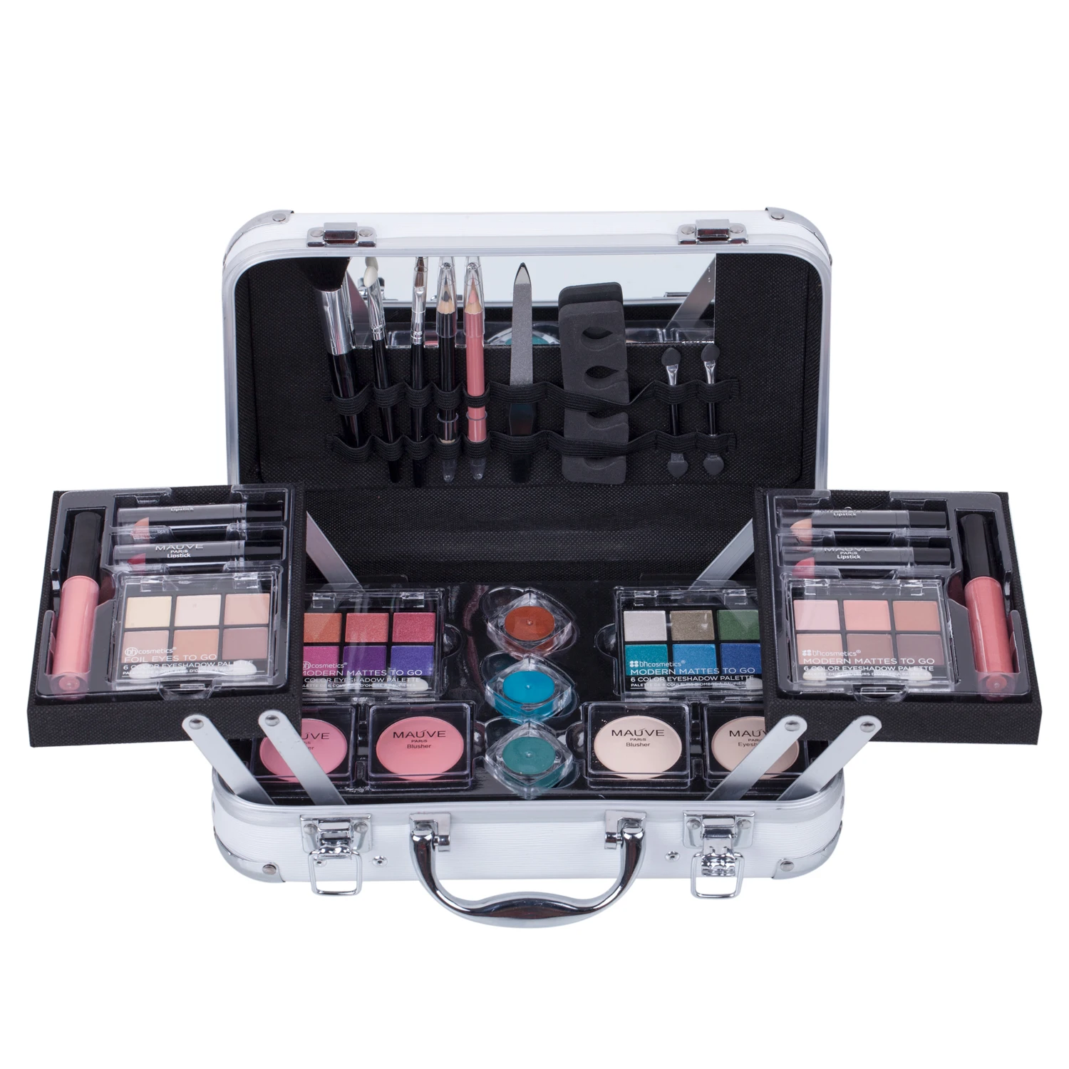 DUER LIKA Carry profesional 24 colores sombra de ojos rubor maquillaje conjunto estuche de tren con Kit de maquillaje profesional y caja de aluminio reutilizable