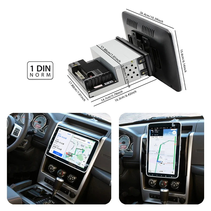 Автомобильный радиоприемник 1 Din, беспроводной Carplay, Android-автомат, Bluetooth, USB FM RDS, GPS-навигация, 10,1-дюймовый сенсорный экран Andorid Multimedia