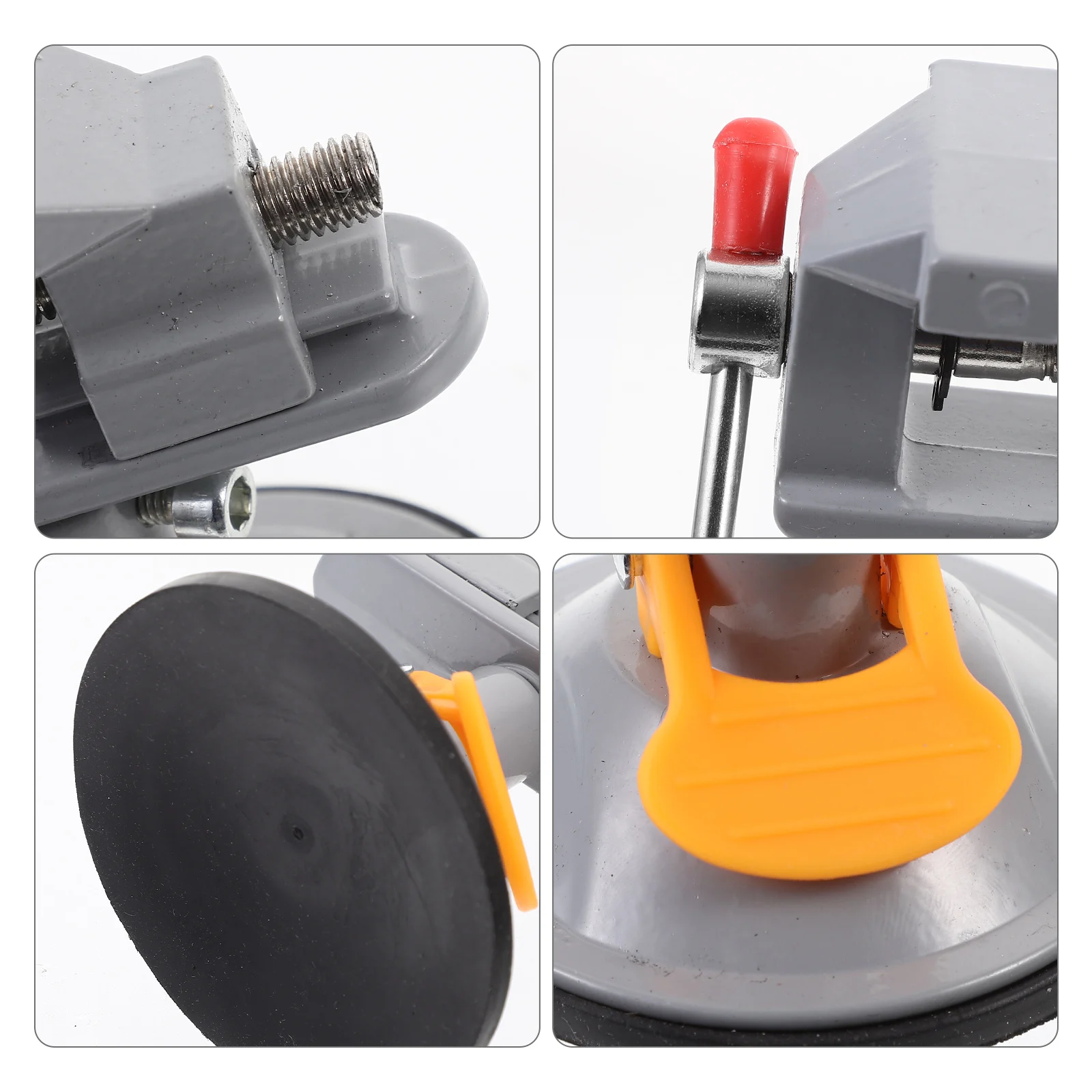

Mini Table Vise Clamp Portable Bench Tool for Woodworking Metalworking Silver No Nails 360 Degree Rotation Stable Suction Cup