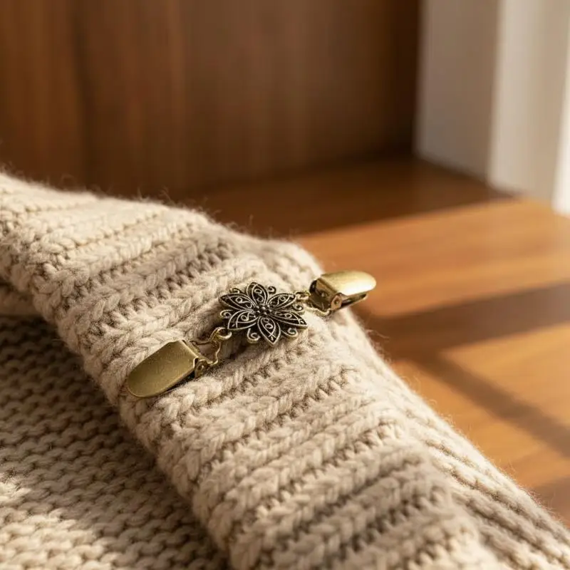 Elegant Sweater Clips Retro Back Cinch Shawl Cardigan Collar Clip To Tighten Dress Pant Waist Tightener For Women Girls Clothing
