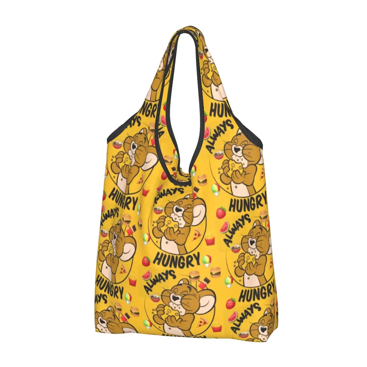 Custom Disney Tom And Jerry Shopping Bags Women Portable Big Capacity Grocery American Animation Cartoon Tote Shopper Bags