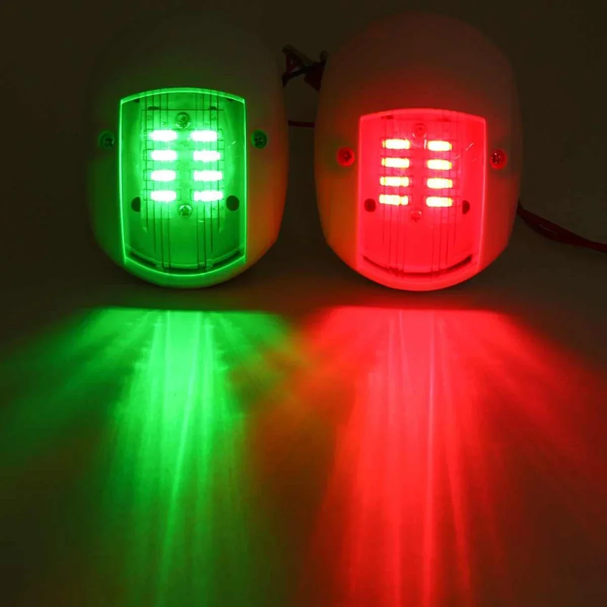 2PCS 12V - 24V LED Navigation Light Signal Lamp Marine Boat Yacht Sailing Red Green Bulb Port Starboard Side Lighting