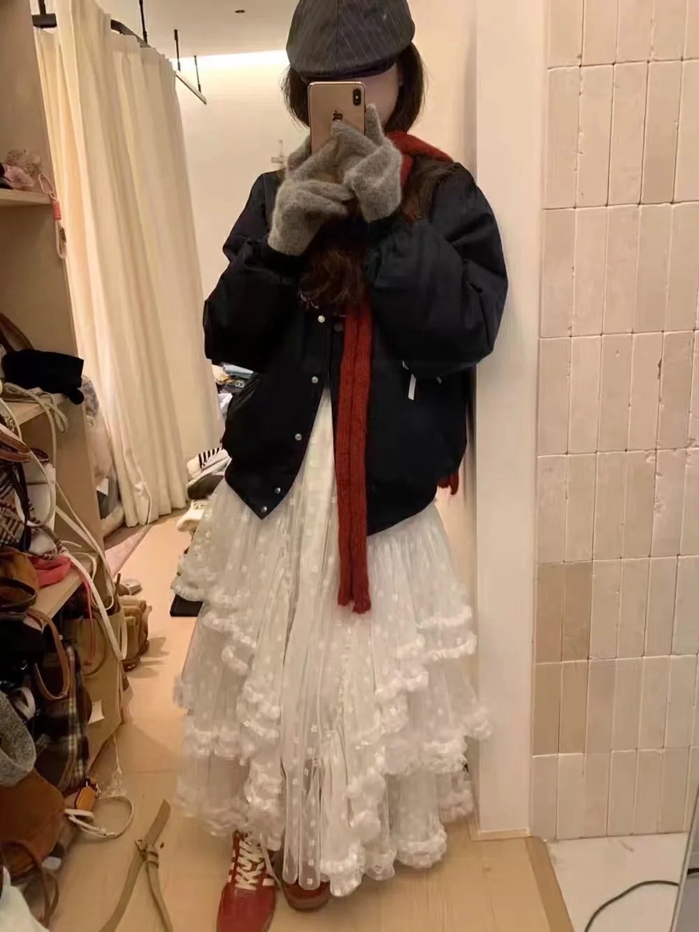 تنورة فطر صناعية ثقيلة شبكية على الطراز الكوري بحافة فطر مرنة متعددة الاستخدامات تنورة كعكة غير منتظمة