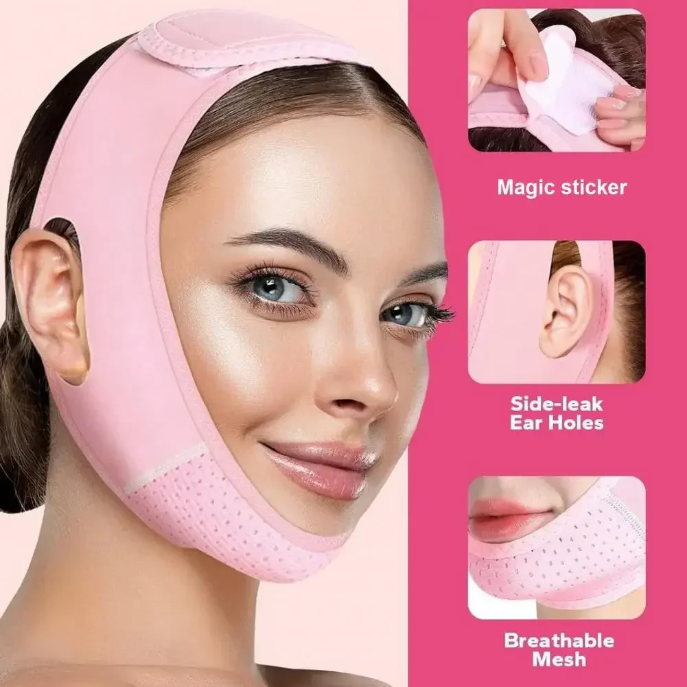 Breathable Face Slimming BANDAGE ผู้หญิง Chin Cheek Lift UP เข็มขัด V Line Face Shaper นวดหน้าสายคล้อง Skin Care เครื่องมือความงาม