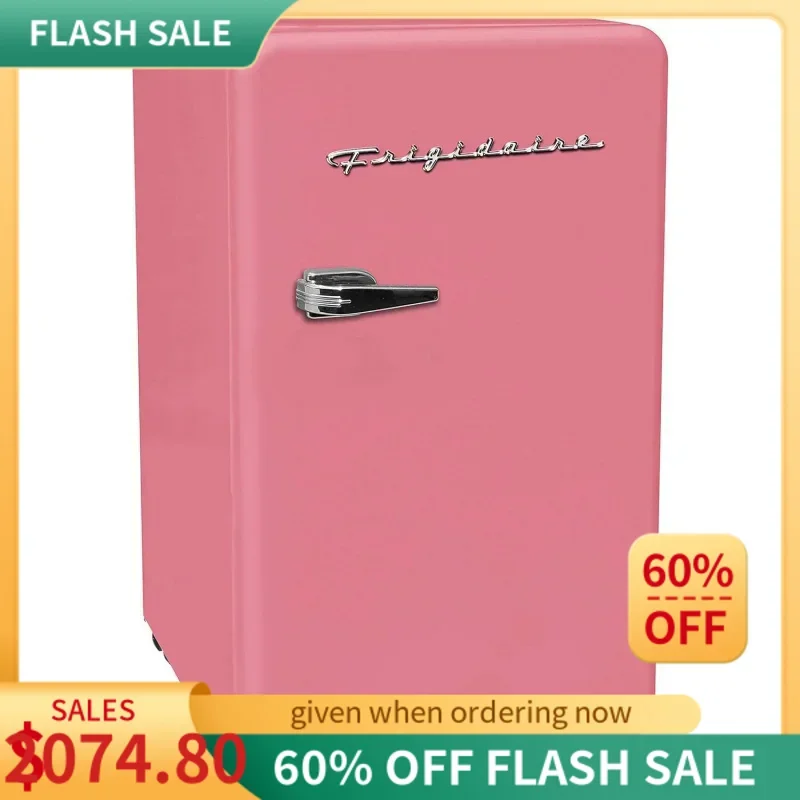 FRIGIDAIRE EFR372-PINK 3.2 Cu Ft Pink Retro Compact Rounded Corner Premium Mini Fridge