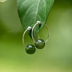 Jade Earrings for Women Chinese Designer Accessories Stone Natural Lucky Fashion Jewelry Gemstones Gemstone Amulet Charms