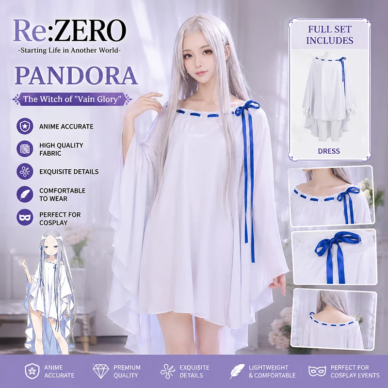 

Anime Life in A Different World From Zero Pandora Emilia Cosplay Costume Comic Con Cosplay Uniform Halloween Disguise Suit
