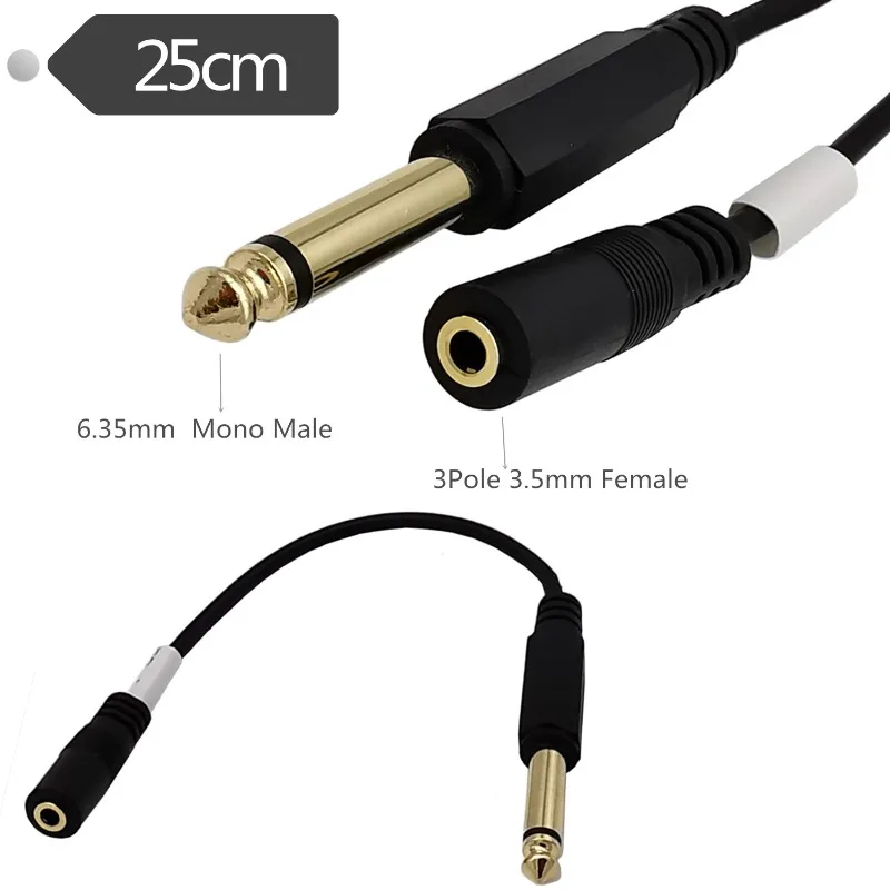 

6.35mm Mono Male Audio Connection 3.5mm 3-level Female To 6.5 Mono Speaker Male To Female Adapter Cable