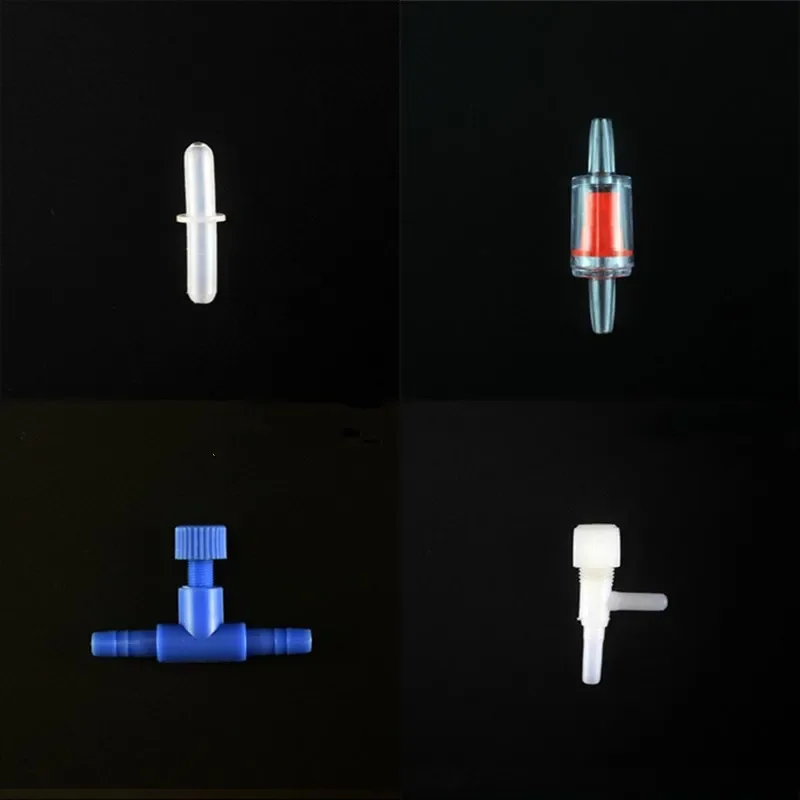 1/5pcs Aquarium Accessories Fish Tank Air Pipe Tube Tee Air Valves Check Reflux Valve Switch Tap 4mm Diameter Hose Trachea