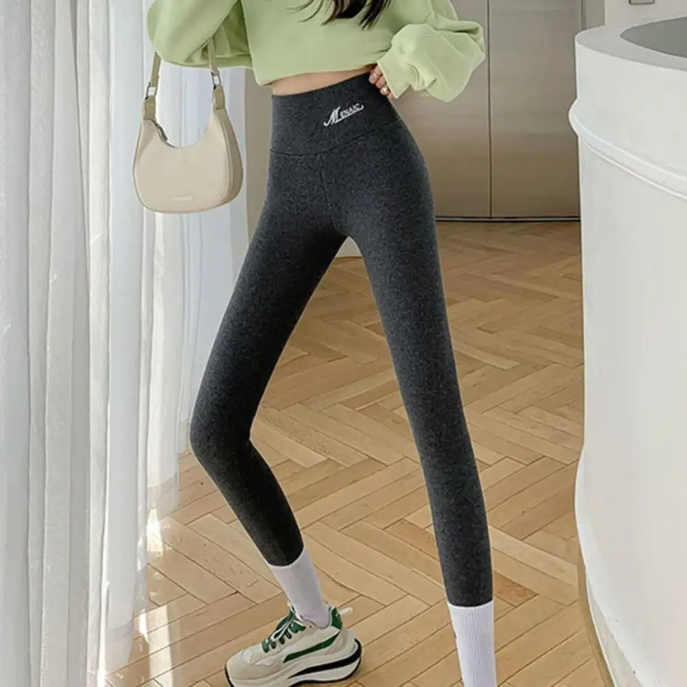 Women High Waist Leggings Thickened Fleece Lining Leggings Cozy Stylish Winter Pants for Women with Elastic High Waist Skinny