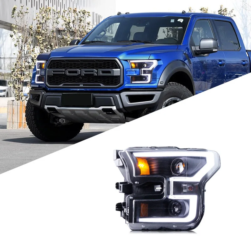 

Suitable for Ford 15-17 Raptor F150 headlight assembly modified LED daytime running light turn signal lens headlight