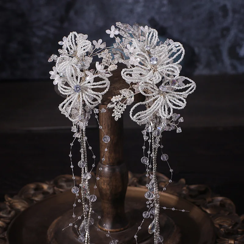 اكسسوارات الشعر الزفاف شرابة يدوية دبابيس الشعر الملونة مطرز فستان الزفاف الجميل غطاء الرأس المشابك الجانبية الموضة