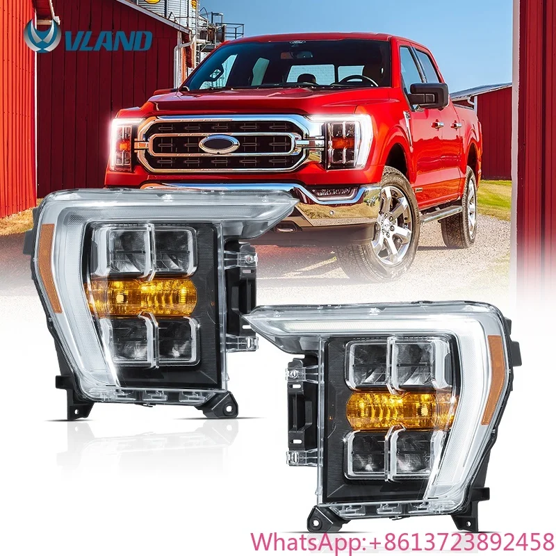 

VLAND Factory Full LED Projector Headlights Fourteenth Car Lamp for Ford F150 raptor 2021-2023 Car Led