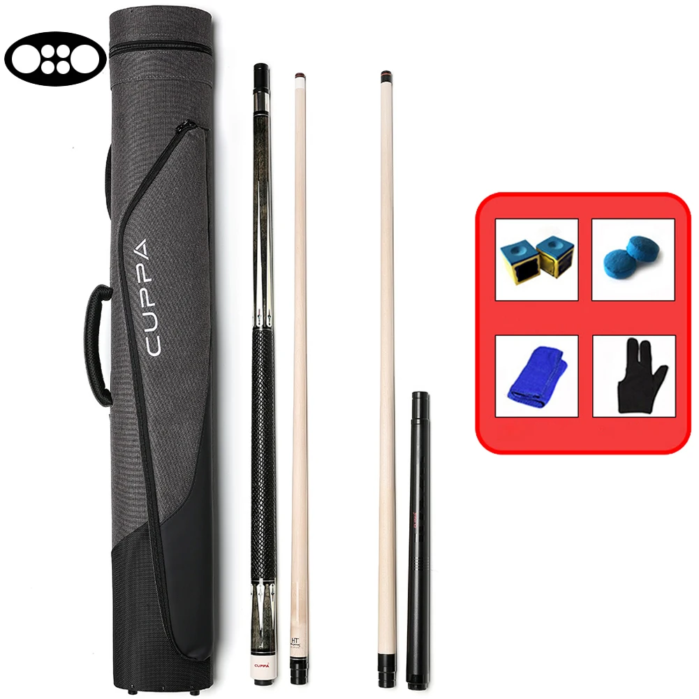 New Arrival Cuppa Pool Cue Case Set SHI BA Pool Cue+ Carbon Fiber Handle Jump Cue+5/6Hole Pool Cue Case