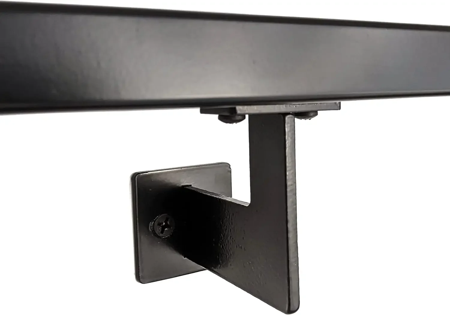 Contemporary Aluminum Complete Handrail Grab Bar Set, Brackets Included, Black Powder Coated Finish (4 Foot Handrail Set)