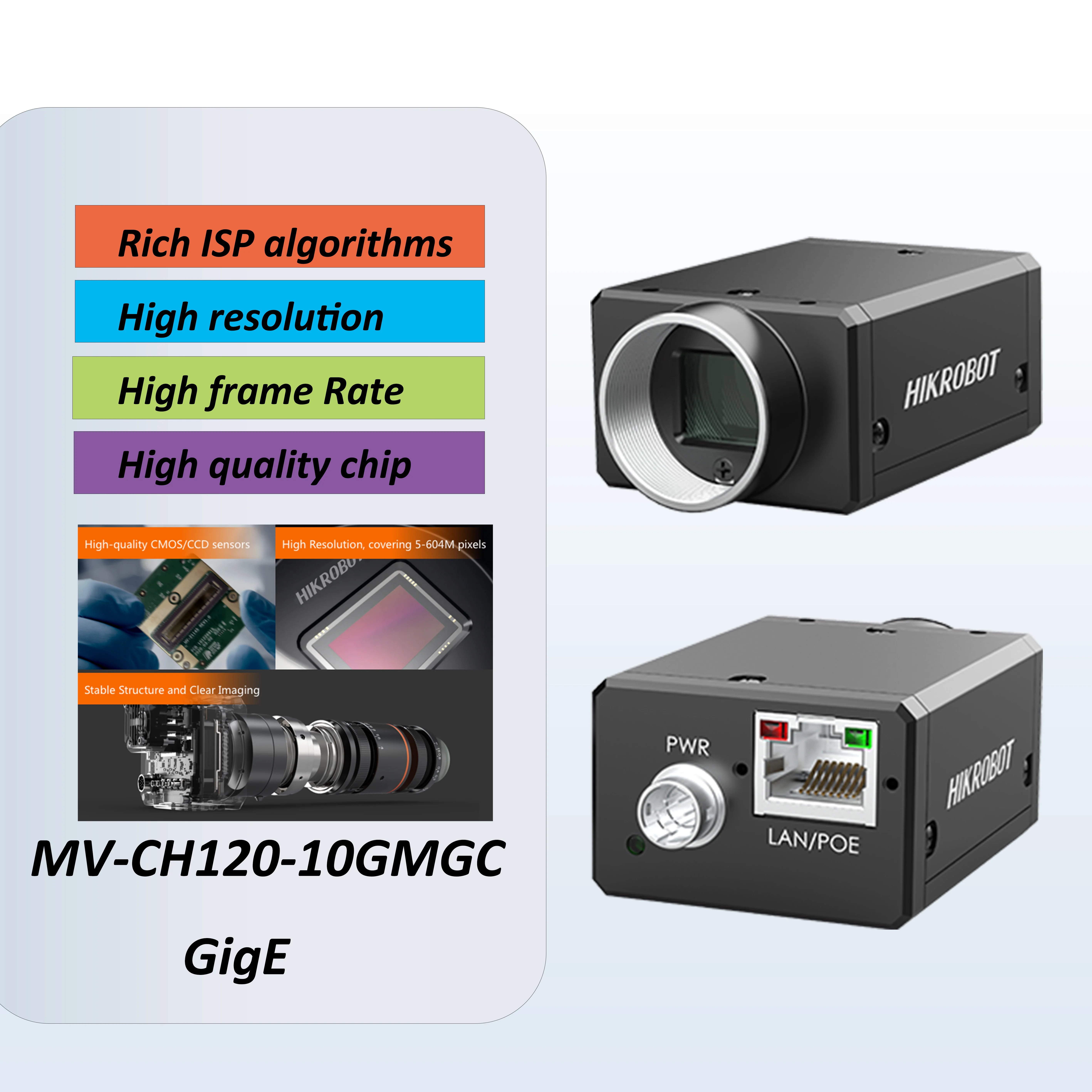 

MV-CH120-10GMGC HIKROBOT 12MP 1.1" CMOS C-Mount GigE Industrial Detection camera Area Scan Camera