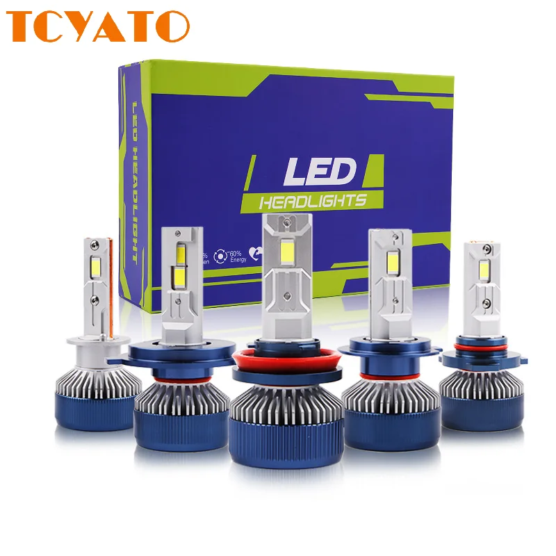 TCYATO Car Headlight LED H7 Bulb Y7 Dual Copper Tube Headlamp White Light H4 High/Low Beam Combined