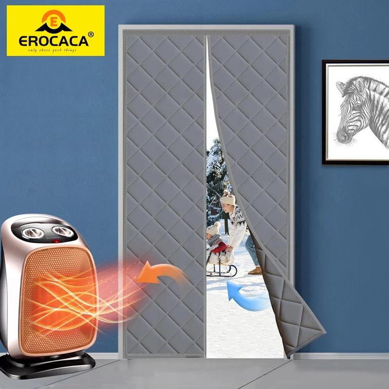 

EROCACA Gray Windproof Magnetic Door Screen Curtain Summer Anti-mosquito Living Room Partition Air Conditioning Door Curtain