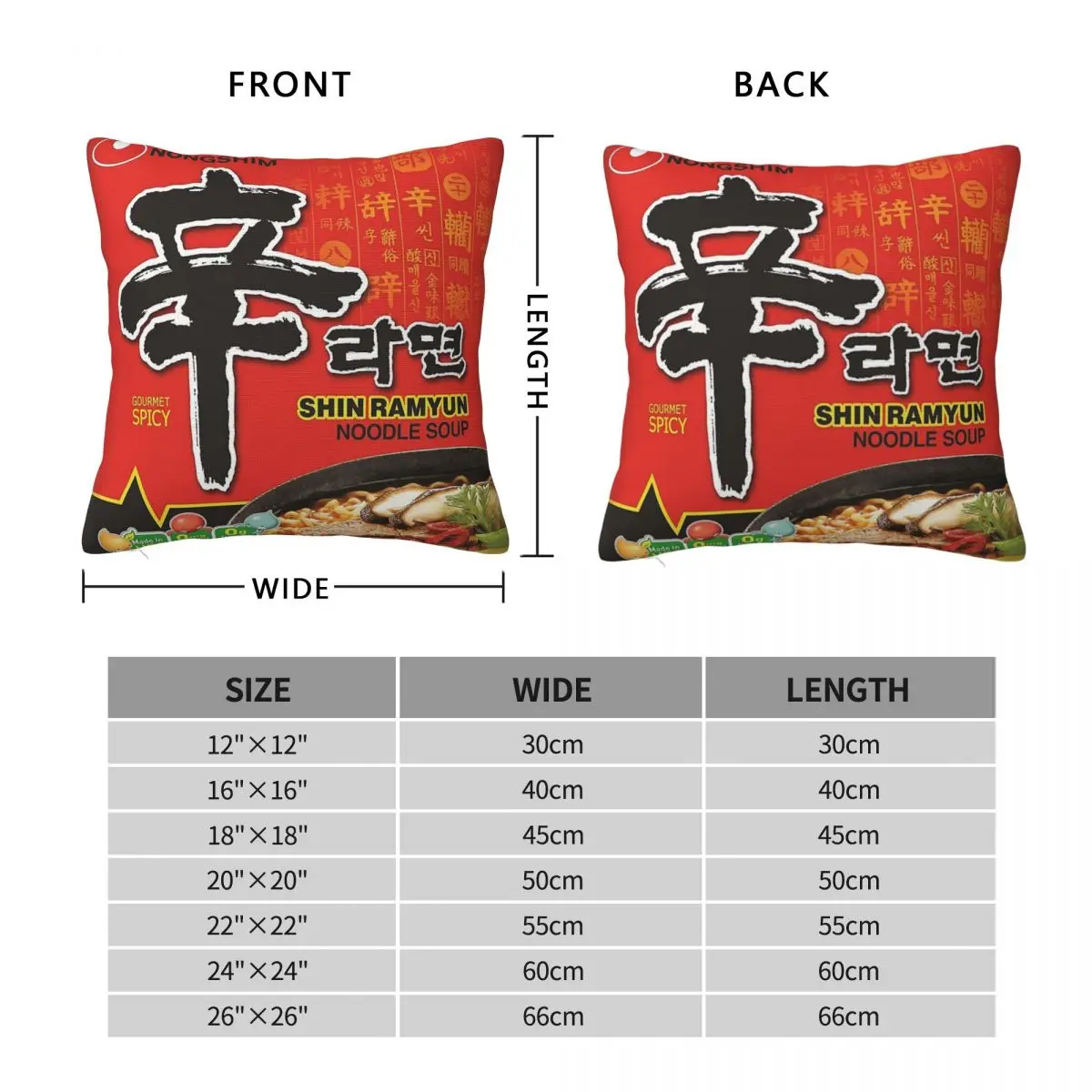 N-Nongshims Shin Ramyun Pillow Cover Noodles Polyester Pillow Case Cushion Cover Custom Pillowcases For Wedding Party Home Decor