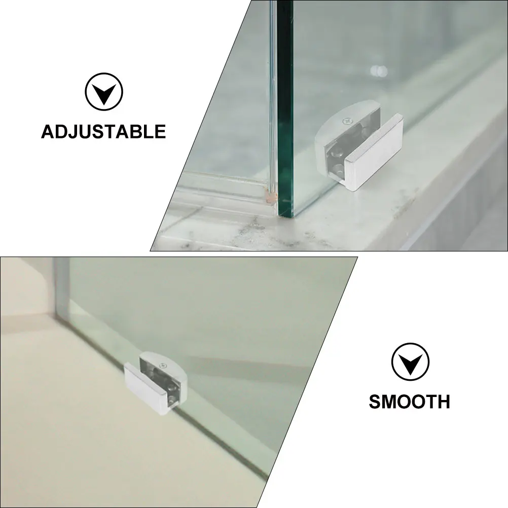 

4pcs Glass Door Stopper Shower Sliding Door Guide Track Aluminum Adjustable 5 14mm Anti wear Roller Fits Hanging Doors Bathrooms