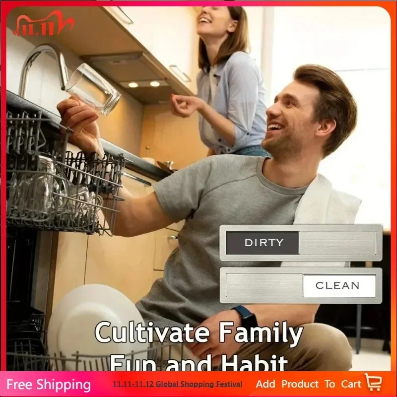 1 Pack Dishwasher Magnet Clean Dirty Sign, Kitchen Organizers and Storage Decor fridge magnet home decor stickers